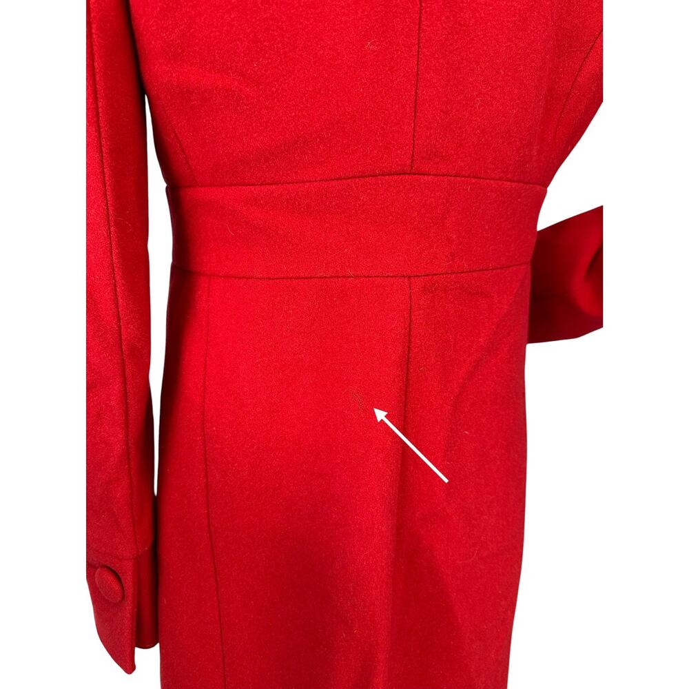 J. Crew Vintage Pure Wool Classic Lady Day Coat Red 86707 Size 6 - Picture 6 of 11